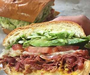 hot pastrami with avocado and swiss