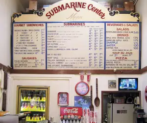 menu board at Submarine Center